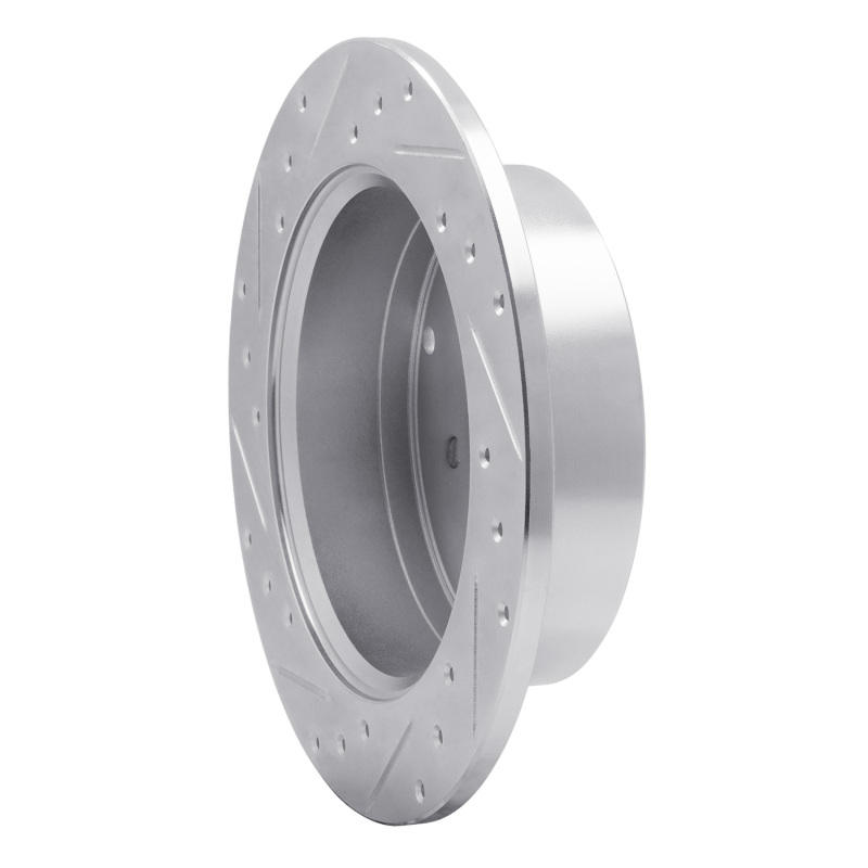 Hyundai Santa Fe Brake Rotor (1) - Rear Right - R1 Concepts - Drilled & Slotted - Silver - `07-`09